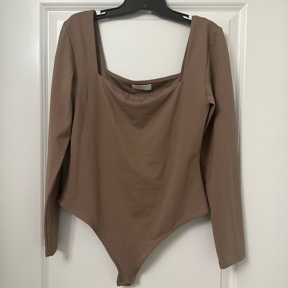 Babaton Contour Squareneck Longsleeve Bodysuit
with thong-cut bottom